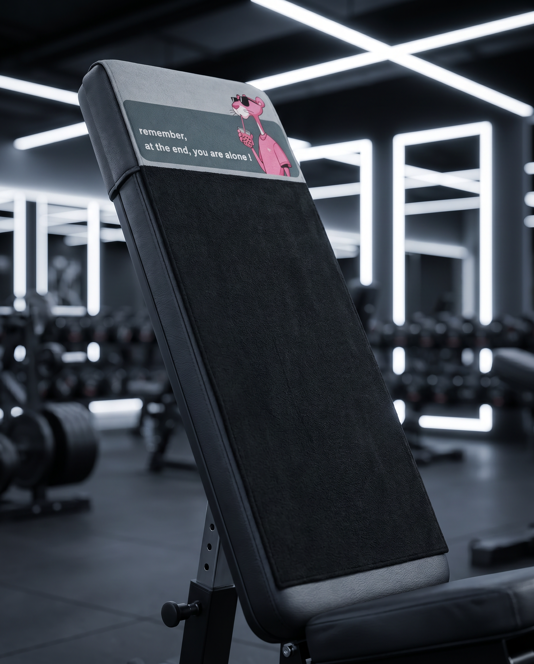 Ninja Antibacterial Gym Towel – you are alone! (Black)