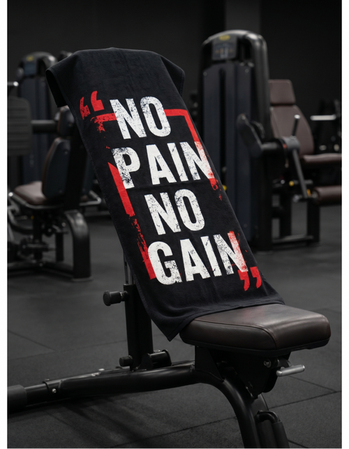 No Pain No Gain – Ninja Antibacterial Gym Towel – front design