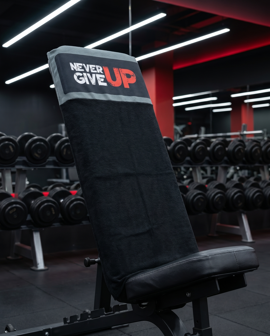 Ninja Antibacterial Gym Towel - Never give up in gym (Black)
