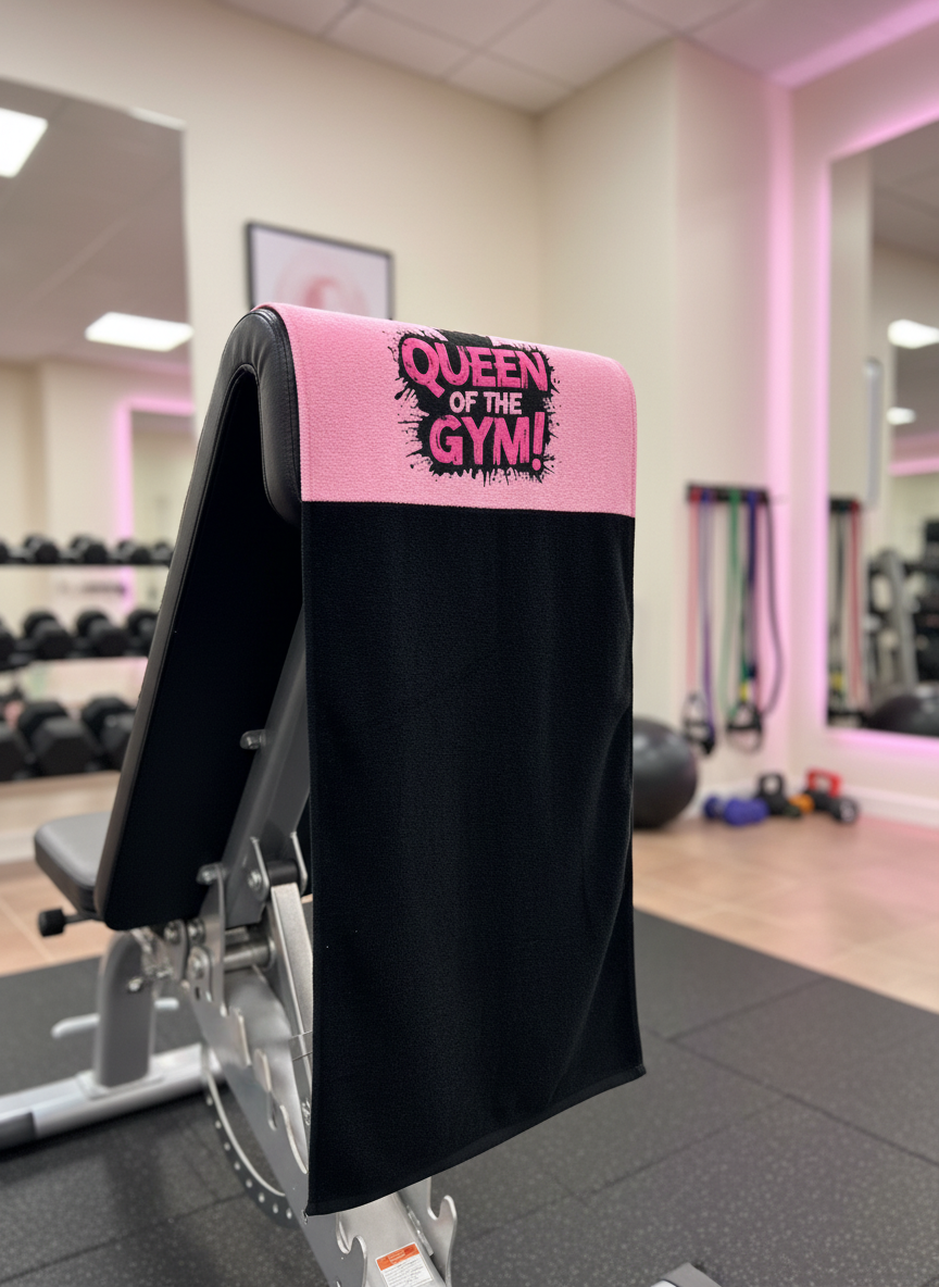 Ninja Antibacterial Gym Towel - Queen of the gym (Black)
