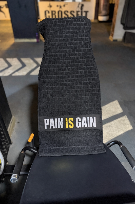 Antibacterial Gym Towel:         Black - Pain is Gain