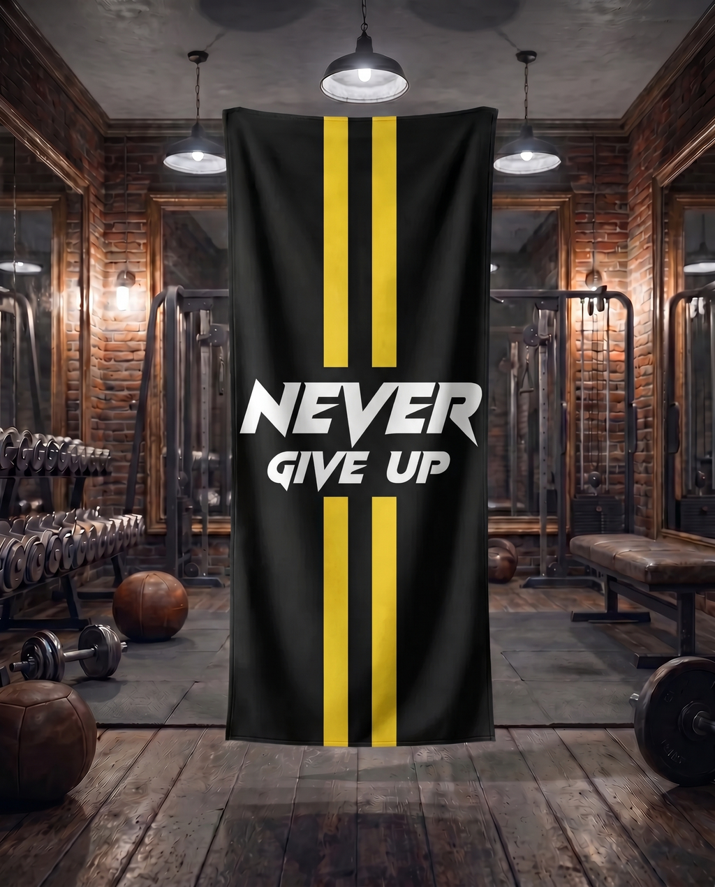 Ninja Antibacterial Microfiber Gym Towel – Never Give Up Stripe