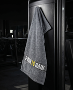 Ninja Antibacterial Gym Towel – Pain is Gain (Gray)
