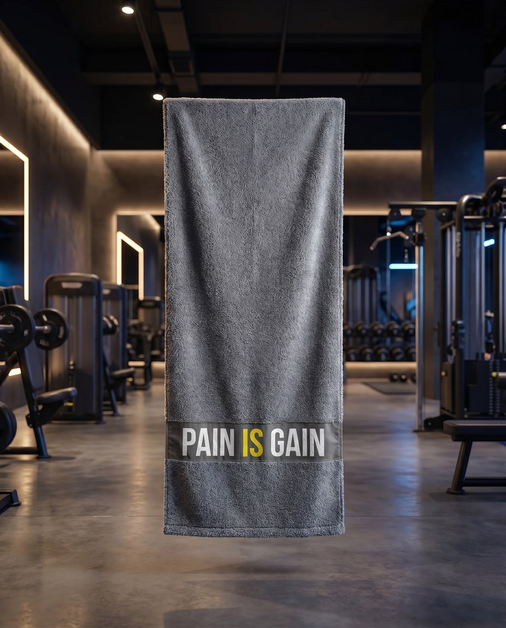 Ninja Antibacterial Gym Towel – Pain is Gain (Gray)
