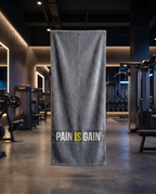 Ninja Antibacterial Gym Towel – Pain is Gain (Gray)