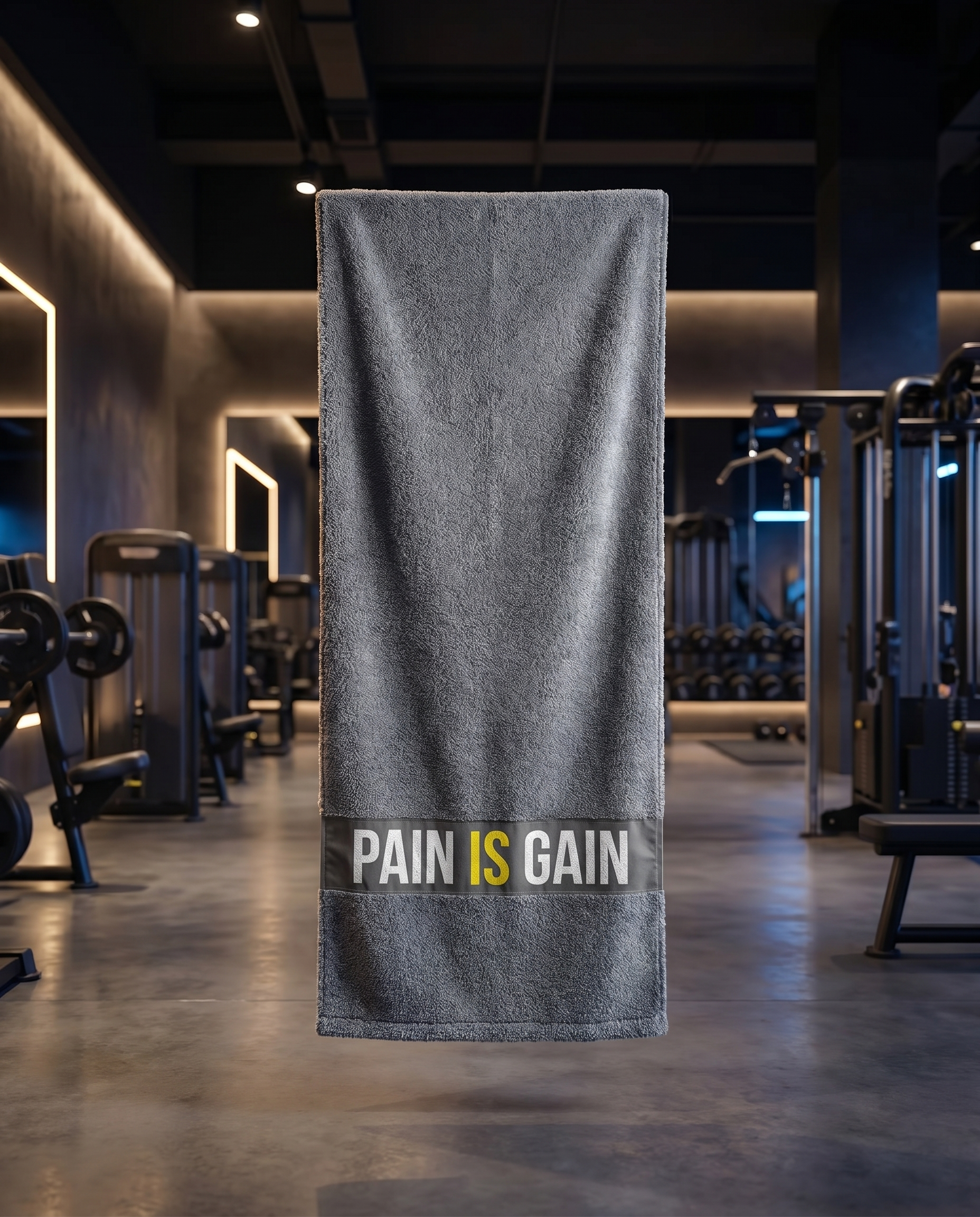 Ninja Antibacterial Gym Towel – Pain is Gain (Gray)