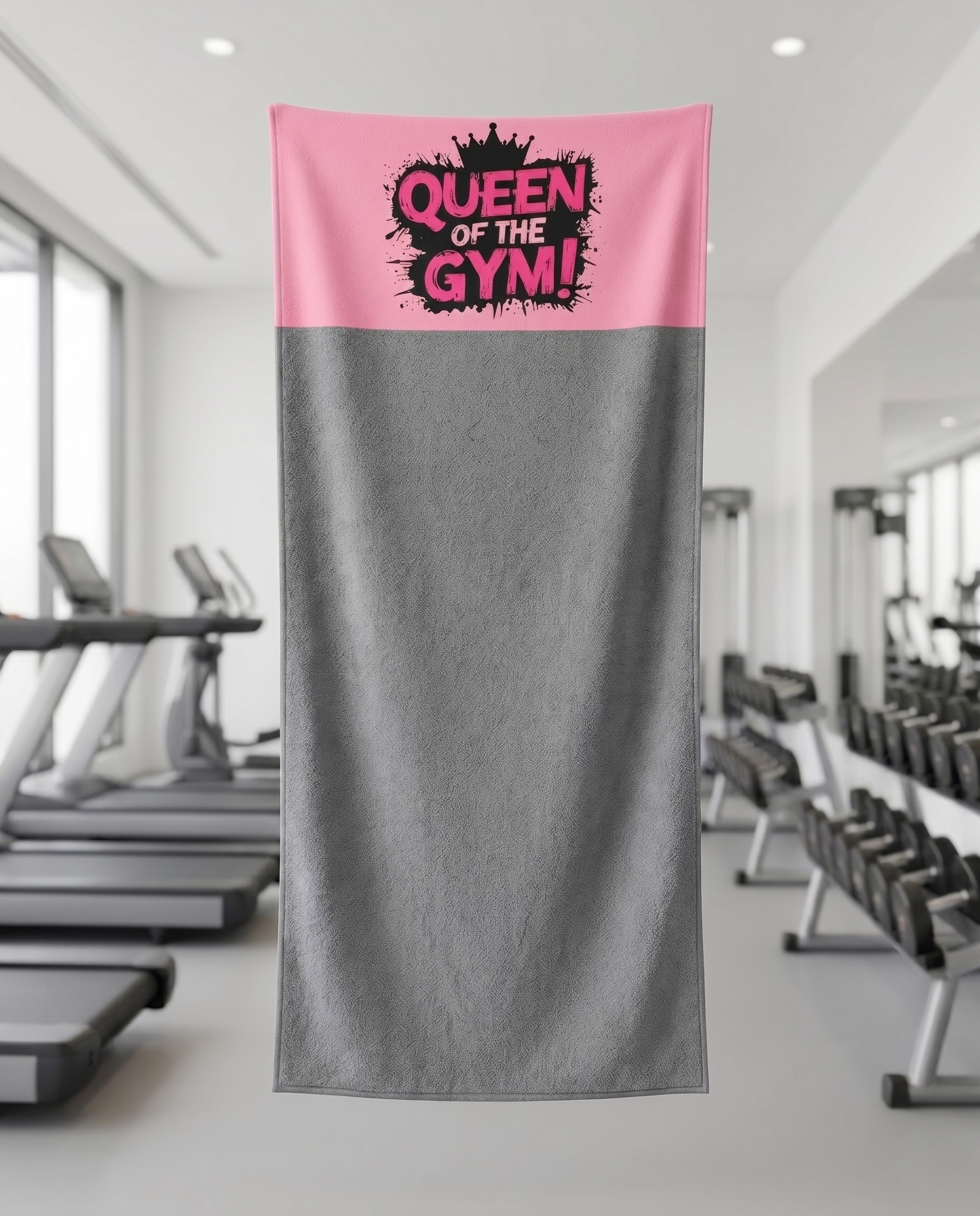 Ninja Antibacterial Gym Towel - Queen of the gym (Gray)