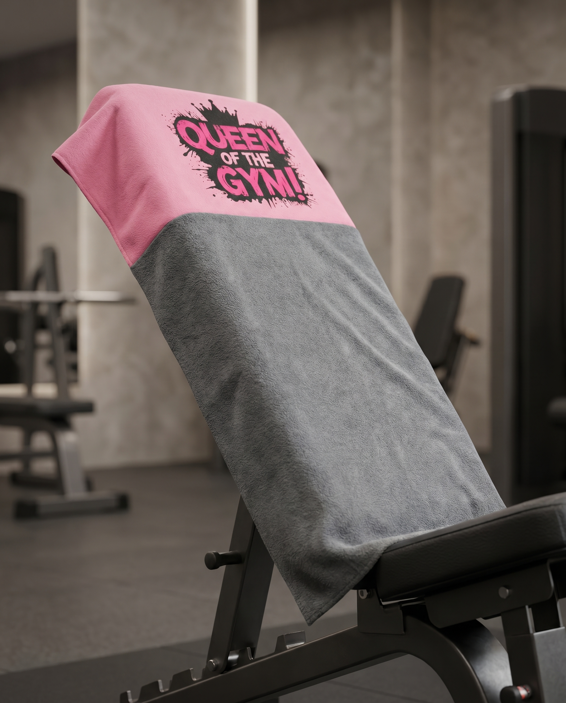 Ninja Antibacterial Gym Towel - Queen of the gym (Gray)